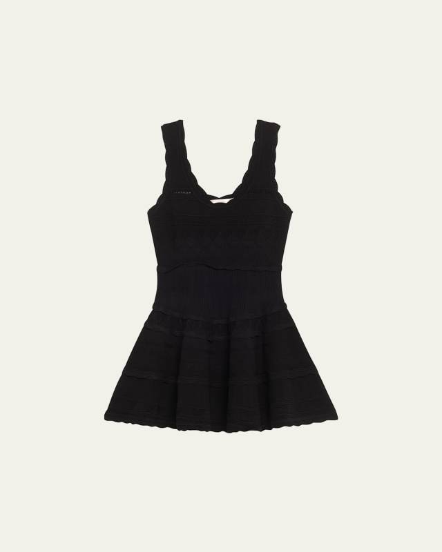 Ronelle Sleeveless Embroidered Scoop-Neck Mini Dress
